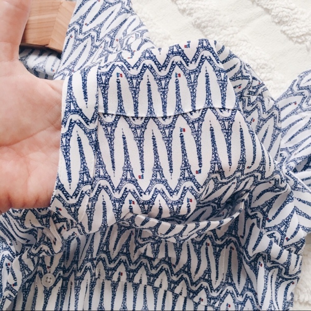 EXPRESS Portofino “Eiffel Tower” Print Button Down Shirt - Picture 8 of 13